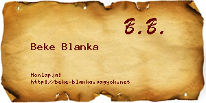 Beke Blanka névjegykártya