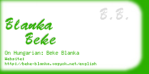 blanka beke business card